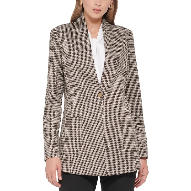 Women's Peplum Blazers in Emerald Green for a Stylish Work AttireWomens Houndstooth Knit One-Button Blazer Women's Peplum Blazers in Emerald Green for a Stylish Work AttireWomens Houndstooth Knit One-Button Blazer