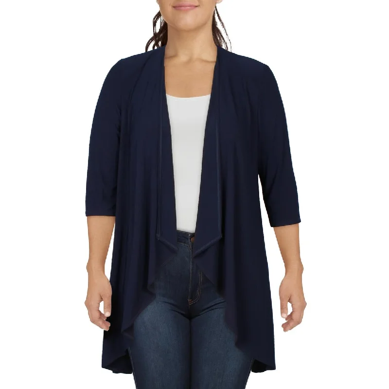 Plus Size Women's Military - Inspired Blazers with Gold Accents for a Bold LookWomens Drapey Open Front Duster Blazer Plus Size Women's Military - Inspired Blazers with Gold Accents for a Bold LookWomens Drapey Open Front Duster Blazer