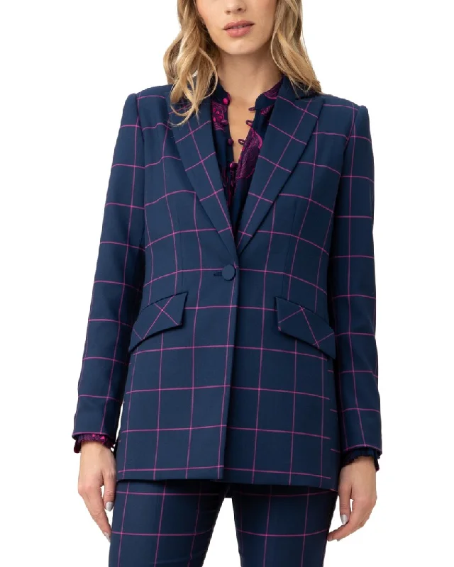 Oversized Women's Checkered Blazers in Black and White for a Trendy StyleTrina Turk Ally Blazer Oversized Women's Checkered Blazers in Black and White for a Trendy StyleTrina Turk Ally Blazer