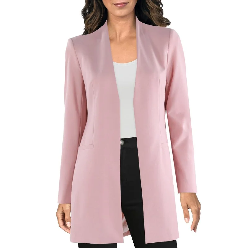 Women's Longline Linen Blazers in Pastel Colors for Summer EventsPetites Womens Collarless Suit Separate Open-Front Blazer Women's Longline Linen Blazers in Pastel Colors for Summer EventsPetites Womens Collarless Suit Separate Open-Front Blazer