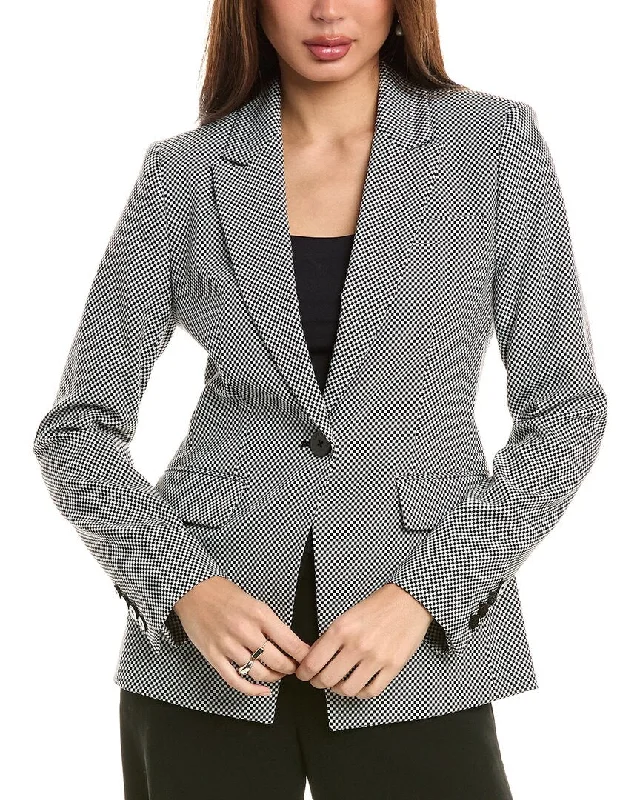 Plus Size Women's Cropped Velvet Blazers in Burgundy for a Night OutElie Tahari Check Blazer Plus Size Women's Cropped Velvet Blazers in Burgundy for a Night OutElie Tahari Check Blazer