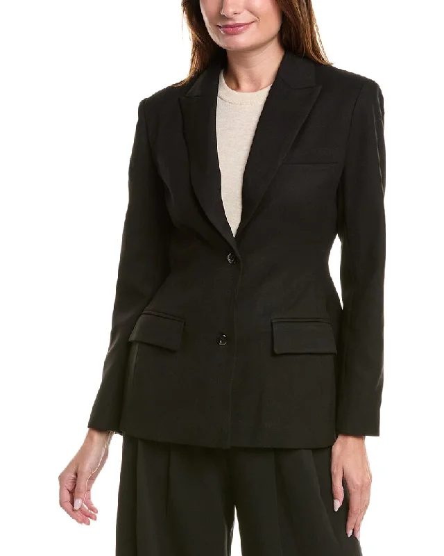 Double - Breasted Women's Leather Blazers in Taupe for an Edgy LookLyra & Co Blazer