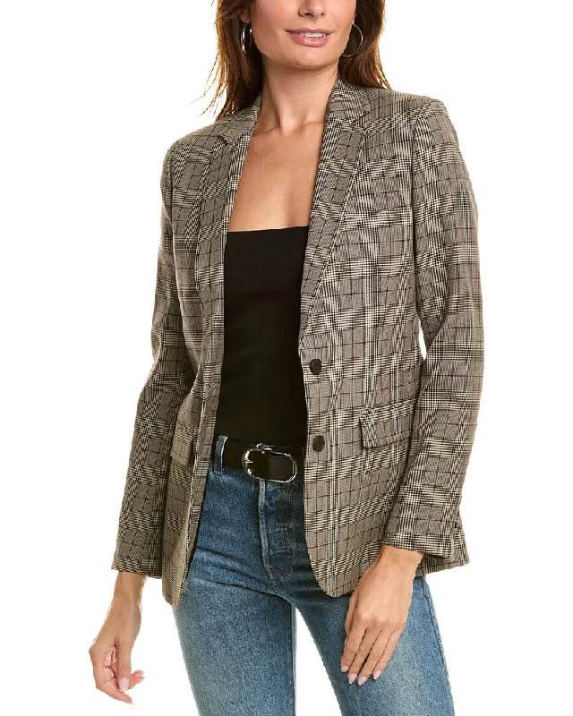 Single - Breasted Women's Tweed Blazers with Gold Buttons for a Classic LookThe Kooples Wool-Blend Blazer Single - Breasted Women's Tweed Blazers with Gold Buttons for a Classic LookThe Kooples Wool-Blend Blazer