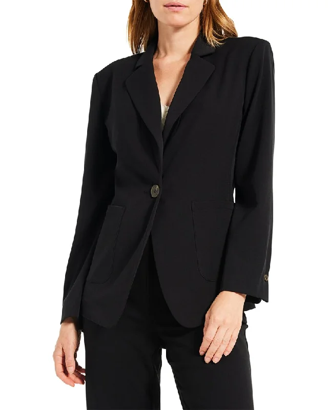 Plus Size Women's Cropped Velvet Blazers in Burgundy for a Night OutNic+Zoe Petite Essential Avenue Blazer