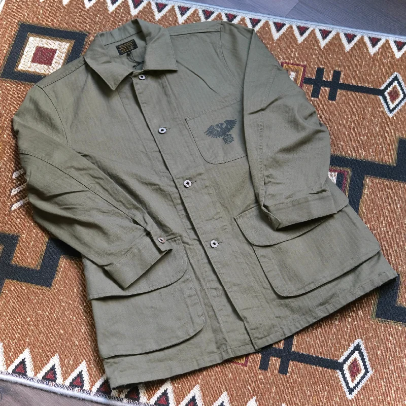 Embroidered women's cotton coats in a bohemian pattern for a unique designBLACK SIGN Military Herringbone Surgeon Jacket Embroidered women's cotton coats in a bohemian pattern for a unique designBLACK SIGN Military Herringbone Surgeon Jacket