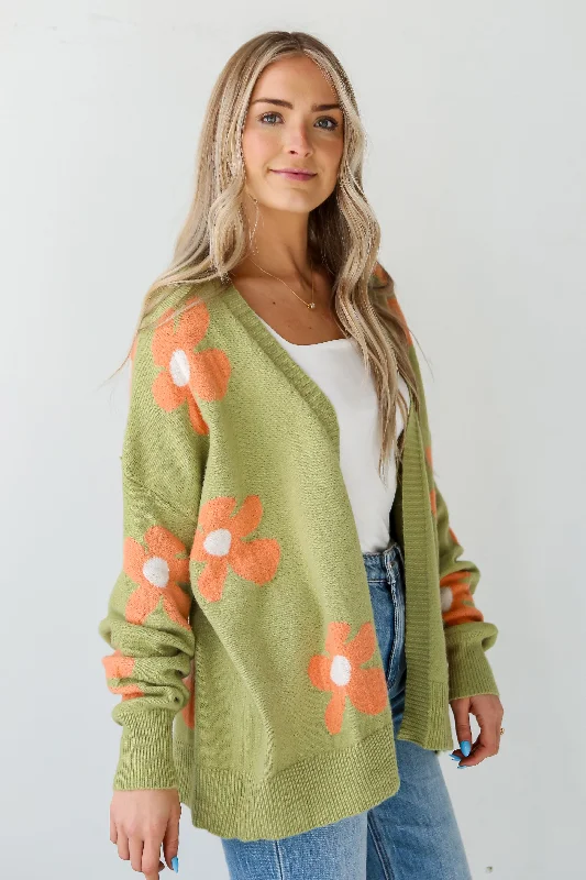 cable knit women cardigan with intricate patternsFINAL SALE - Bright Charisma Kiwi Floral Cardigan cable knit women cardigan with intricate patternsFINAL SALE - Bright Charisma Kiwi Floral Cardigan