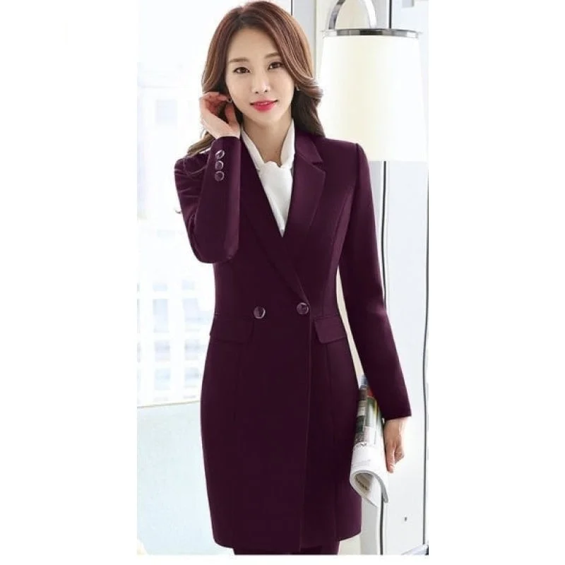 Women's Slim - Fit Blazers in Charcoal Gray for a Professional AppearanceBurgundy Color Office Lady Style Formal Business Suit Blazer for Women Women's Slim - Fit Blazers in Charcoal Gray for a Professional AppearanceBurgundy Color Office Lady Style Formal Business Suit Blazer for Women