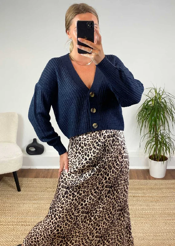 button down women cardigan with vintage buttonsCarolina Button Cardigan in Navy