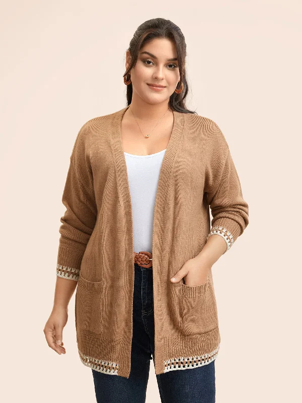sequin embellished women cardigan for special occasionsCrochet Contrast Wool Blend Cardigan sequin embellished women cardigan for special occasionsCrochet Contrast Wool Blend Cardigan
