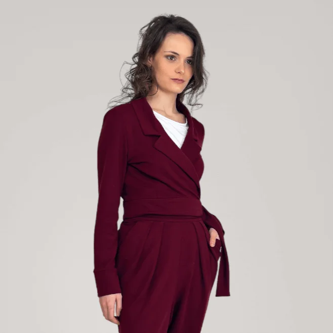 Oversized women's wool coats in a monochromatic look for a trendy outfitDouble Breasted Fine French Terry Wrap Top | Tourmaline Oversized women's wool coats in a monochromatic look for a trendy outfitDouble Breasted Fine French Terry Wrap Top | Tourmaline