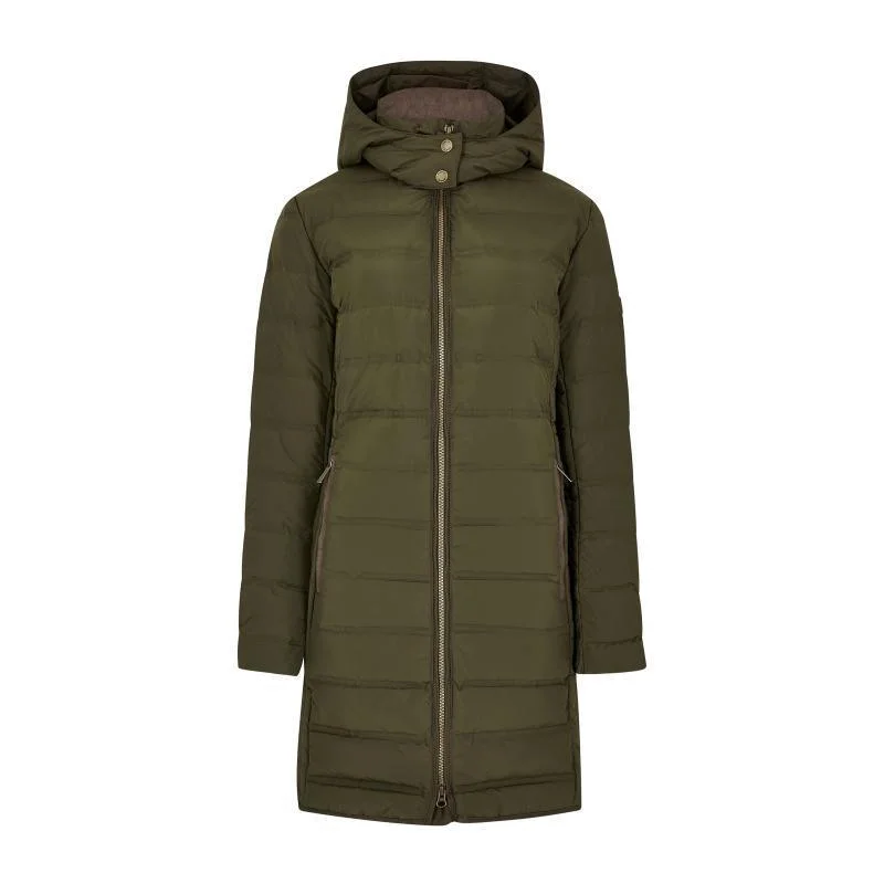 Quilted down women's coats with removable hoods for outdoor activitiesDubarry Ballybrophy Ladies Down Coat - Olive Quilted down women's coats with removable hoods for outdoor activitiesDubarry Ballybrophy Ladies Down Coat - Olive