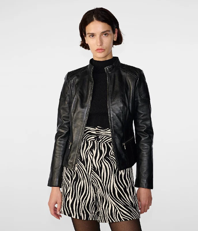 Petite women's wool blend coats with a tailored fit for a flattering silhouetteCaitlin Scuba Leather Jacket Petite women's wool blend coats with a tailored fit for a flattering silhouetteCaitlin Scuba Leather Jacket
