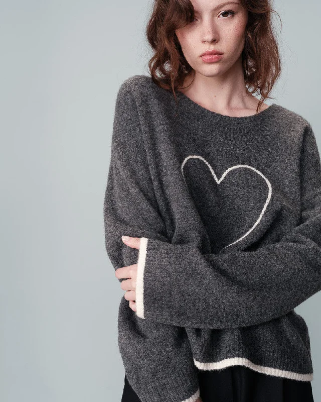 cable knit women cardigan with intricate patternsPullover Namaste Gris