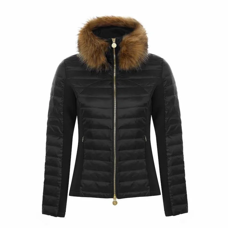 Women's cropped leather coats with silver studs for an edgy lookGuinea Down Ladies Jacket - Black Women's cropped leather coats with silver studs for an edgy lookGuinea Down Ladies Jacket - Black