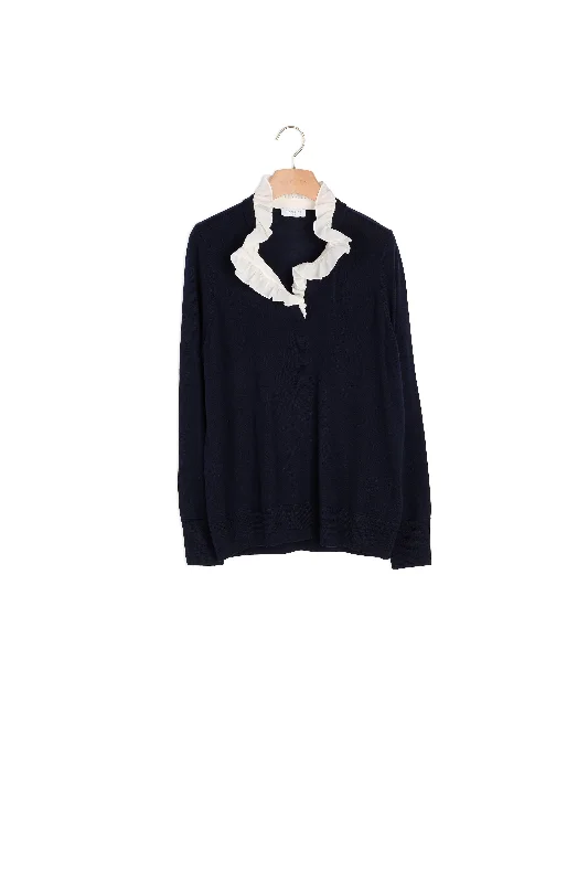 plus size women cardigan for comfortable layeringPull Marine