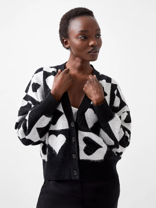 floral print women cardigan for a feminine touchJulianna Heart Long Sleeve Cardigan