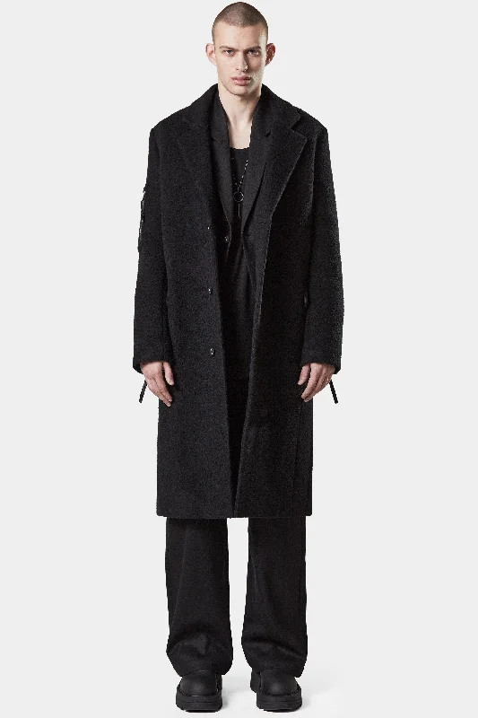 Women's knee - length wool blend coats with a fur collar for added warmthLong wool coat Women's knee - length wool blend coats with a fur collar for added warmthLong wool coat