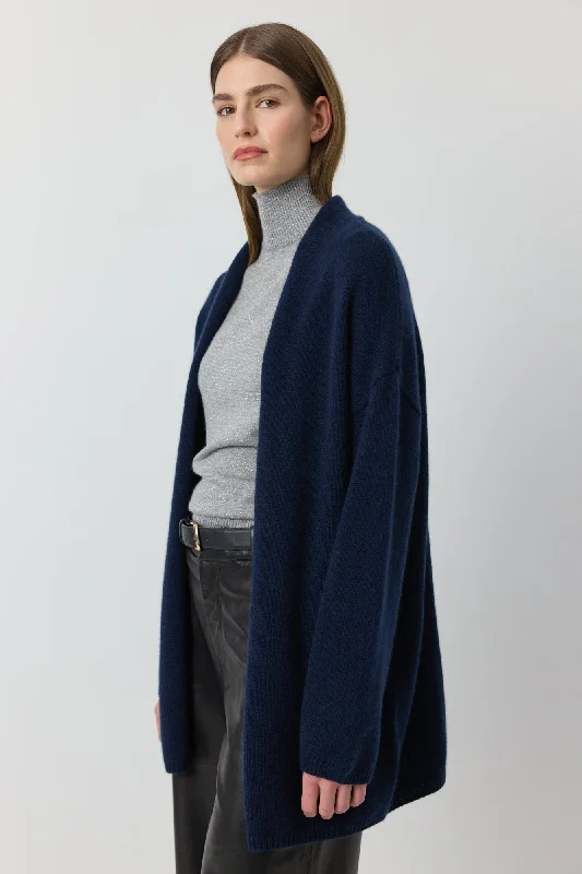 button down women cardigan with vintage buttonsLuxe Cashmere Cardigan - Navy