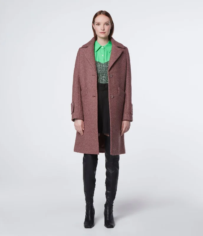 Women's knee - length wool blend coats with a fur collar for added warmthRegine Slim Coat Women's knee - length wool blend coats with a fur collar for added warmthRegine Slim Coat