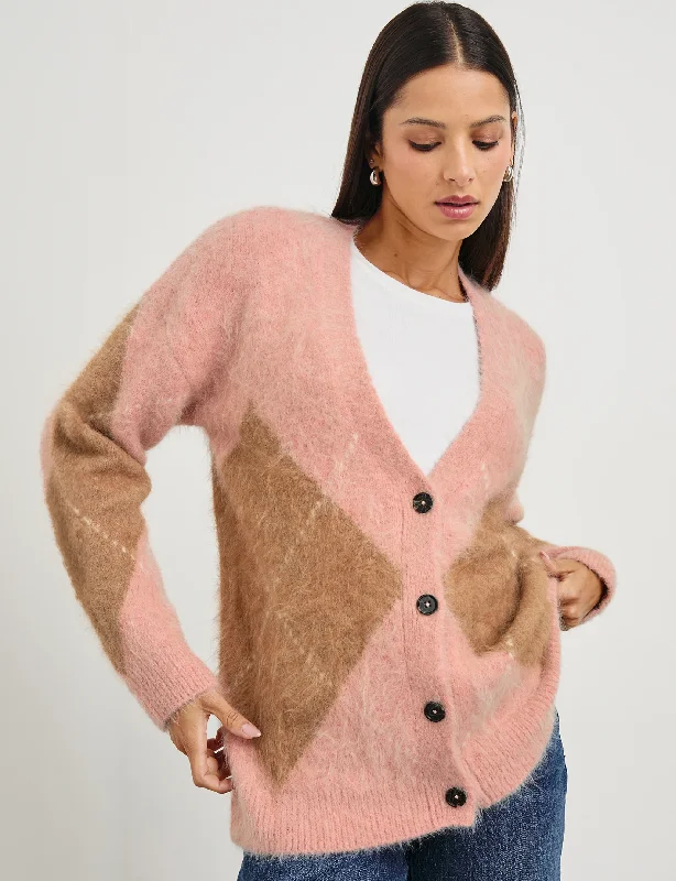 sequin embellished women cardigan for special occasionsRuni Cardigan, Pastel Argyle
