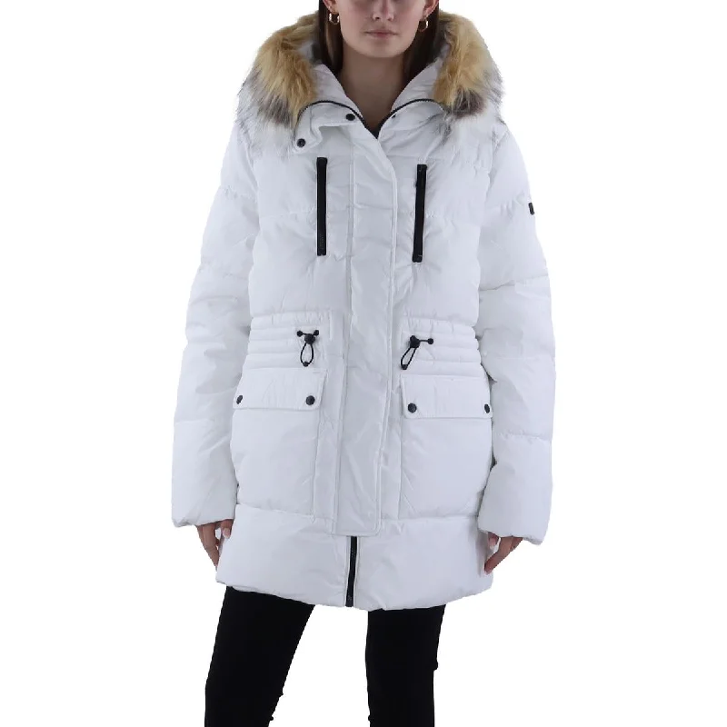 Quilted down women's coats with removable hoods for outdoor activitiesSam Edelman Womens Quilted Hooded Parka Coat Quilted down women's coats with removable hoods for outdoor activitiesSam Edelman Womens Quilted Hooded Parka Coat