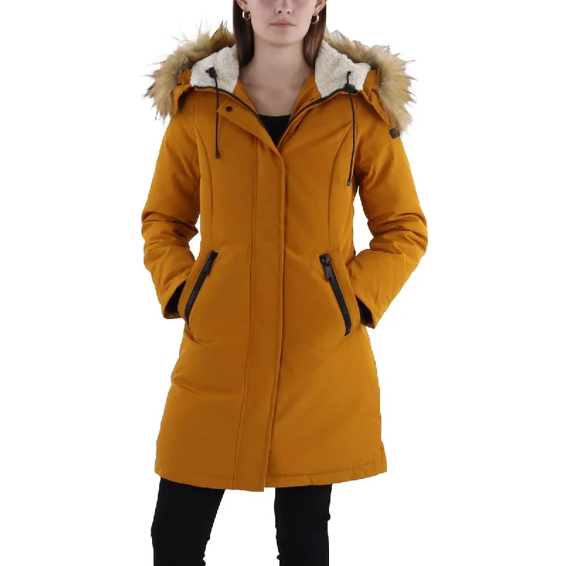 Women's cropped leather coats with silver studs for an edgy lookSam Edelman Womens Quilted Hooded Parka Coat Women's cropped leather coats with silver studs for an edgy lookSam Edelman Womens Quilted Hooded Parka Coat