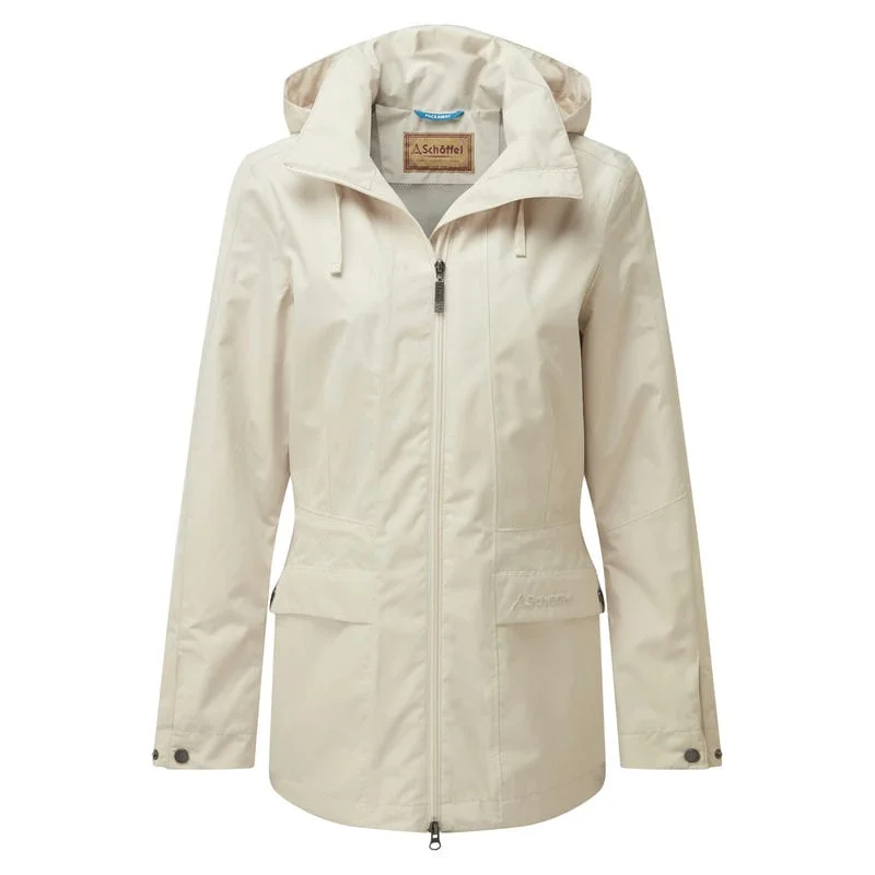 Water - resistant women's trench coats with adjustable cuffs for rainy daysSchoffel Hazelwood Ladies Waterproof Coat - Stone Water - resistant women's trench coats with adjustable cuffs for rainy daysSchoffel Hazelwood Ladies Waterproof Coat - Stone