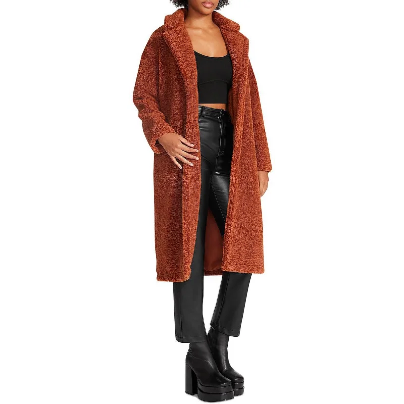 Checkered women's wool coats in a classic pattern for a timeless styleSteve Madden Womens Saide Sherpa Long Teddy Coat Checkered women's wool coats in a classic pattern for a timeless styleSteve Madden Womens Saide Sherpa Long Teddy Coat