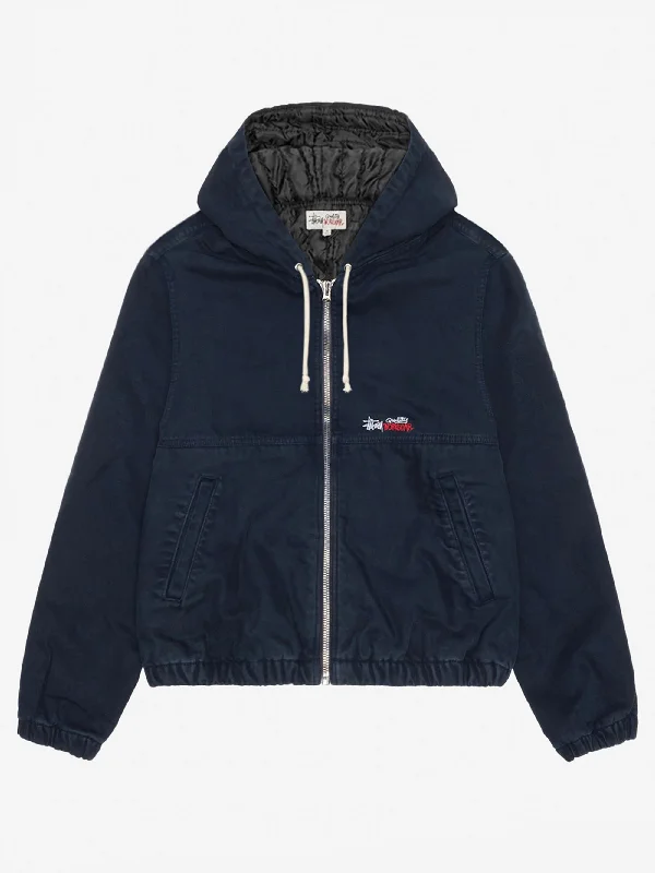 Women's knee - length wool blend coats with a fur collar for added warmthStussy Work Jacket Insulated Canvas W - Navy Women's knee - length wool blend coats with a fur collar for added warmthStussy Work Jacket Insulated Canvas W - Navy