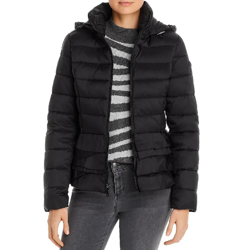 Long women's mac coats in a lightweight fabric for spring showersTahari Zoey Women's Lightweight Quilted Tiered Ruffle Packable Puffer Coat Long women's mac coats in a lightweight fabric for spring showersTahari Zoey Women's Lightweight Quilted Tiered Ruffle Packable Puffer Coat