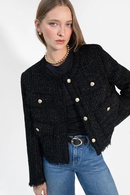 Plus size women's wool blend coats for a warm and stylish winterCROPPED TWEED JACKET Plus size women's wool blend coats for a warm and stylish winterCROPPED TWEED JACKET