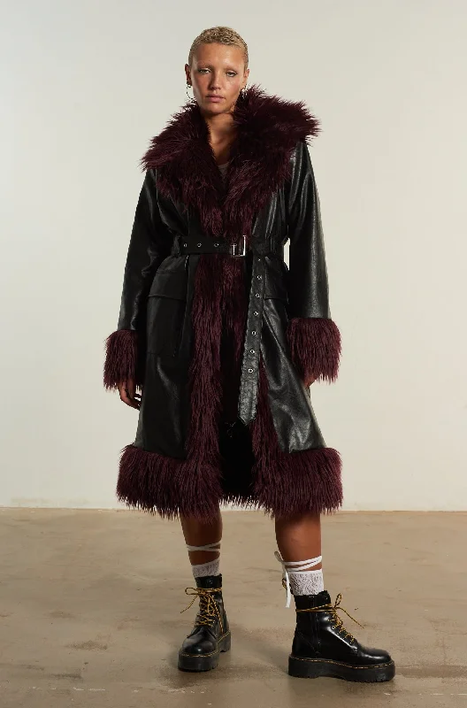 Women's faux fur coats in bright colors for a bold fashion statementUrsula PU Coat