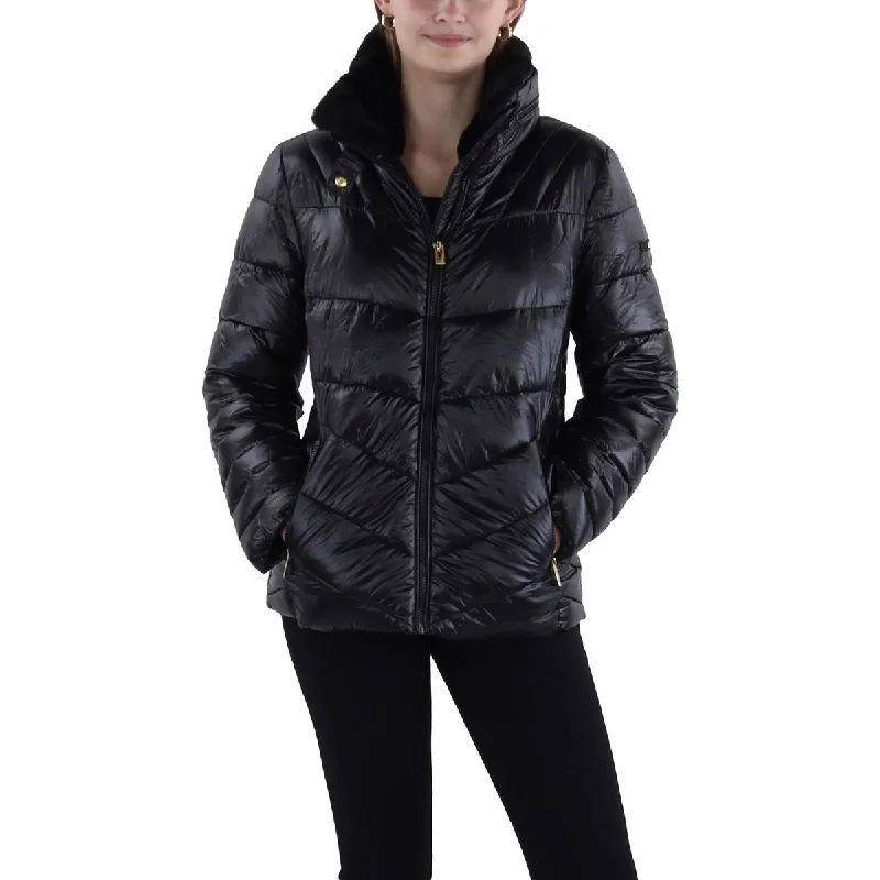Women's long - sleeve wool coats in a houndstooth pattern for a classic charmVia Spiga Womens Quilted Water Repellent Puffer Jacket Women's long - sleeve wool coats in a houndstooth pattern for a classic charmVia Spiga Womens Quilted Water Repellent Puffer Jacket