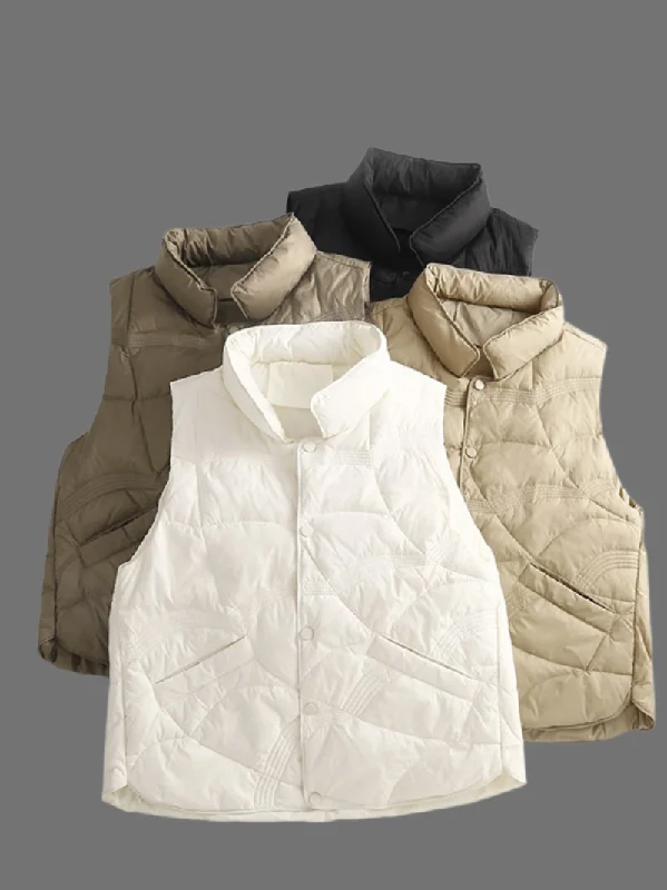 Hooded women's puffer coats in neon colors for high - visibility sportsWomen's Casual Stand-up Collar Thickened Warm Vest Light Down Jacket Cotton-padded Sleeveless Short Jacket Dress Hooded women's puffer coats in neon colors for high - visibility sportsWomen's Casual Stand-up Collar Thickened Warm Vest Light Down Jacket Cotton-padded Sleeveless Short Jacket Dress