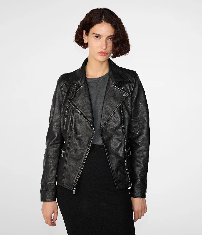 Water - resistant women's trench coats with adjustable cuffs for rainy daysMarissa Moto Jacket Asymmetric Water - resistant women's trench coats with adjustable cuffs for rainy daysMarissa Moto Jacket Asymmetric