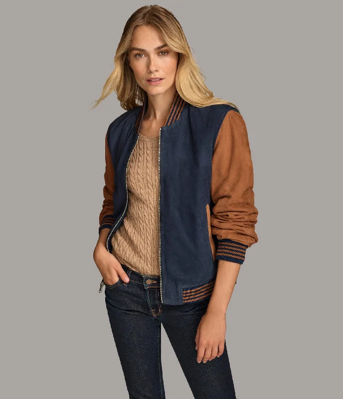 Long women's mac coats in a lightweight fabric for spring showersKhalani Varsity Jacket Long women's mac coats in a lightweight fabric for spring showersKhalani Varsity Jacket