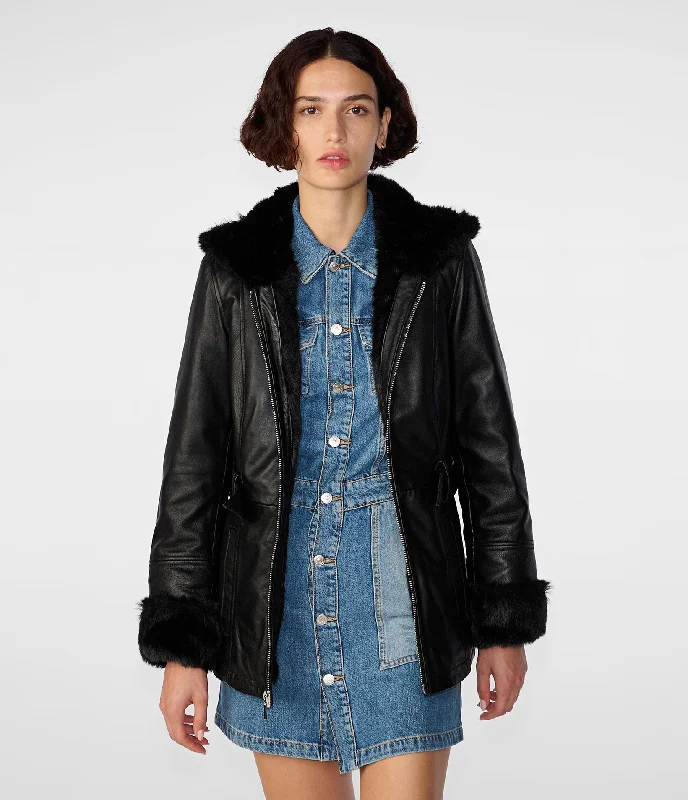 Oversized women's wool coats in a monochromatic look for a trendy outfitGenevieve Belted Leather Jacket Oversized women's wool coats in a monochromatic look for a trendy outfitGenevieve Belted Leather Jacket