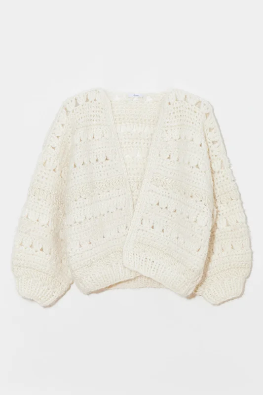 Split - Hem Women's Linen Blend Sweaters for SpringAlpaca Crochet Bomber