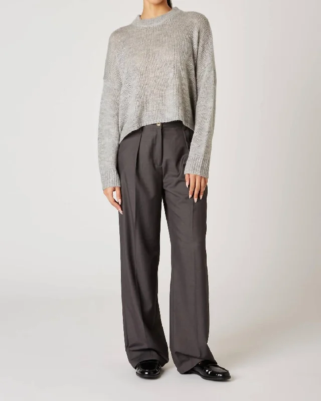 Plus Size Women's Oversized Chunky Knit SweatersAriana Sweater In Heather Grey