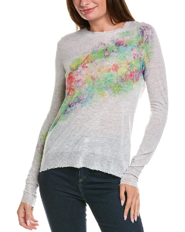 Mock Neck Women's Angora Blend Sweater Dresses in Solid ColorsAutumn Cashmere Distressed Splatter Print Cashmere Sweater Mock Neck Women's Angora Blend Sweater Dresses in Solid ColorsAutumn Cashmere Distressed Splatter Print Cashmere Sweater