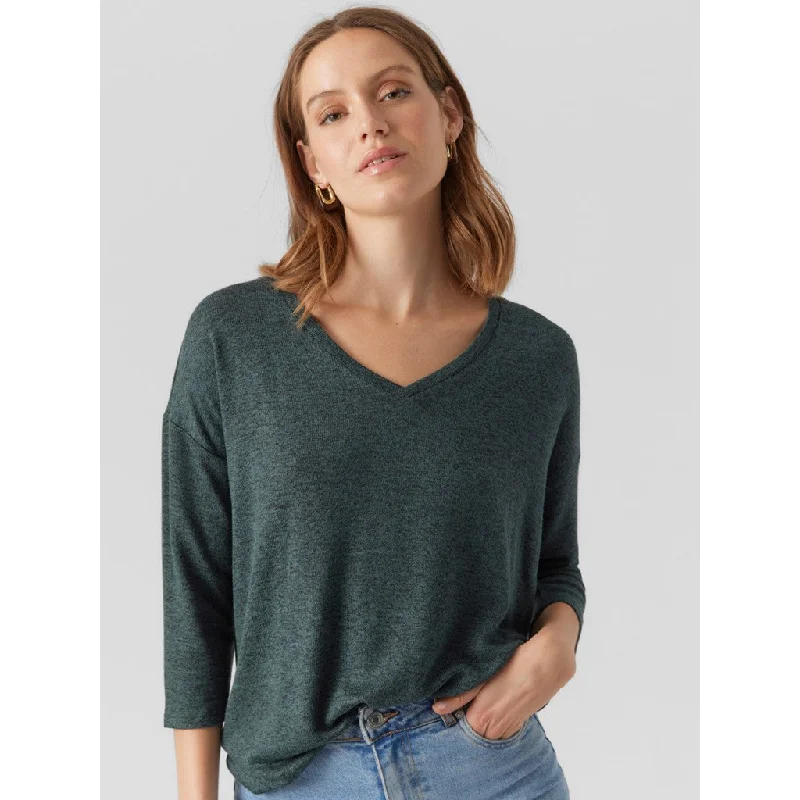 Split - Hem Women's Linen Blend Sweaters for SpringBrianna V-Neck Pullover