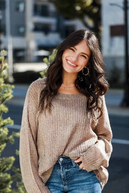 Mock Neck Women's Alpaca Wool Sweaters in Earth TonesFINAL SALE - Definite Favorite Taupe Oversized Sweater Mock Neck Women's Alpaca Wool Sweaters in Earth TonesFINAL SALE - Definite Favorite Taupe Oversized Sweater