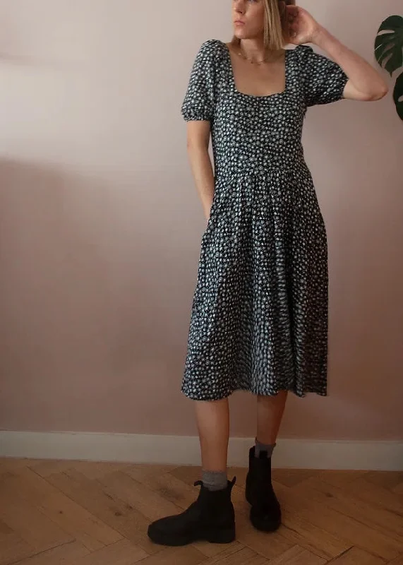 Plus Size Women's Turtleneck Sweater Dresses with Side SlitsFrench Navy Goldenrod Dress Plus Size Women's Turtleneck Sweater Dresses with Side SlitsFrench Navy Goldenrod Dress