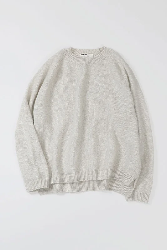 Plus Size Women's Embroidered Sweaters in Ethnic StylesIvory Wool Pullover