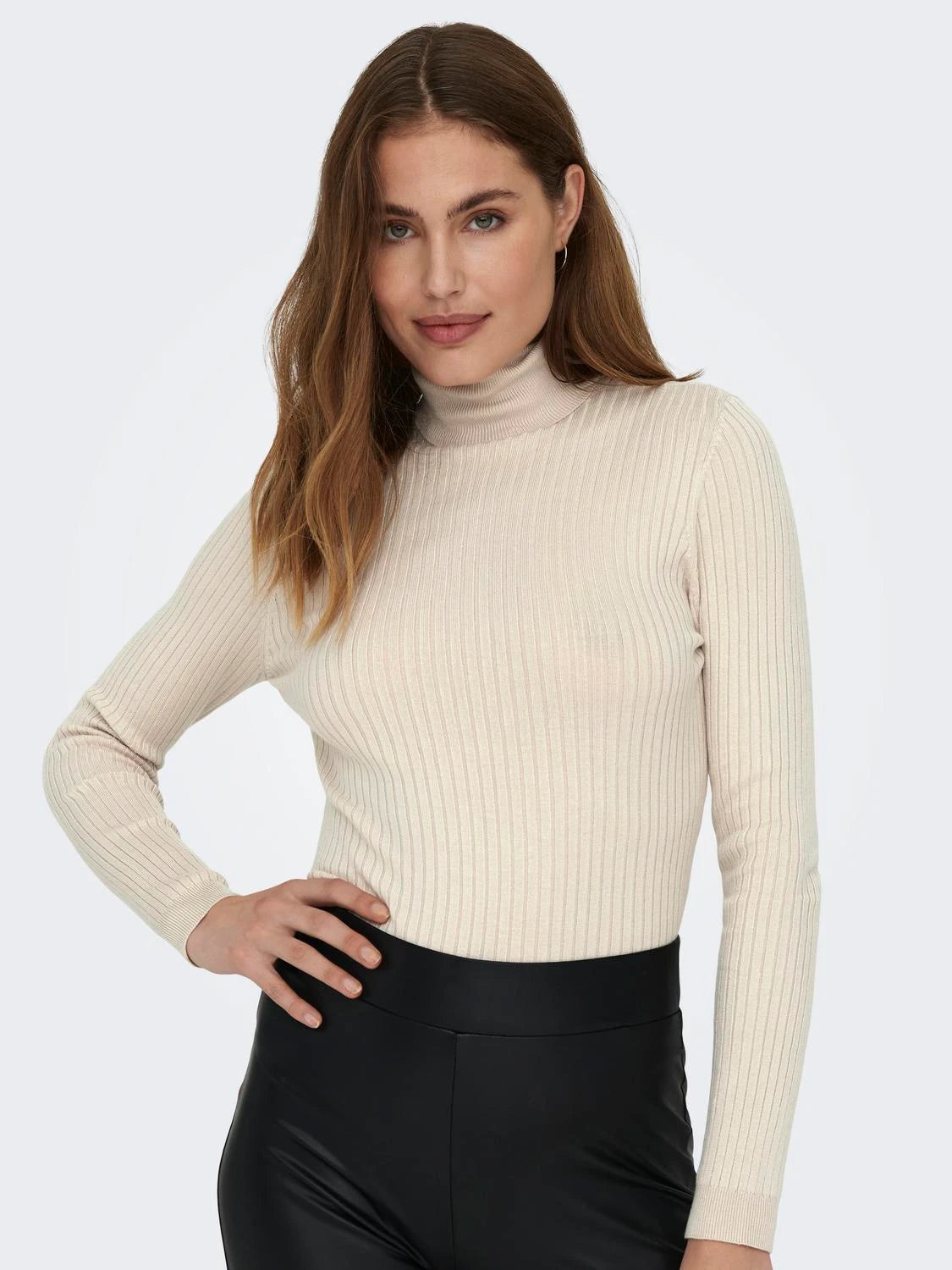 Hooded Women's Fleece - Lined Sweaters for WinterKarol LS Roll-Neck Pullover