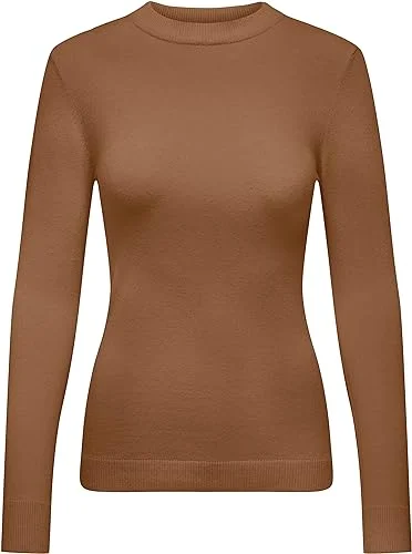 Plus Size Women's Oversized Chunky Knit SweatersLeyla Mock Neck Pullover