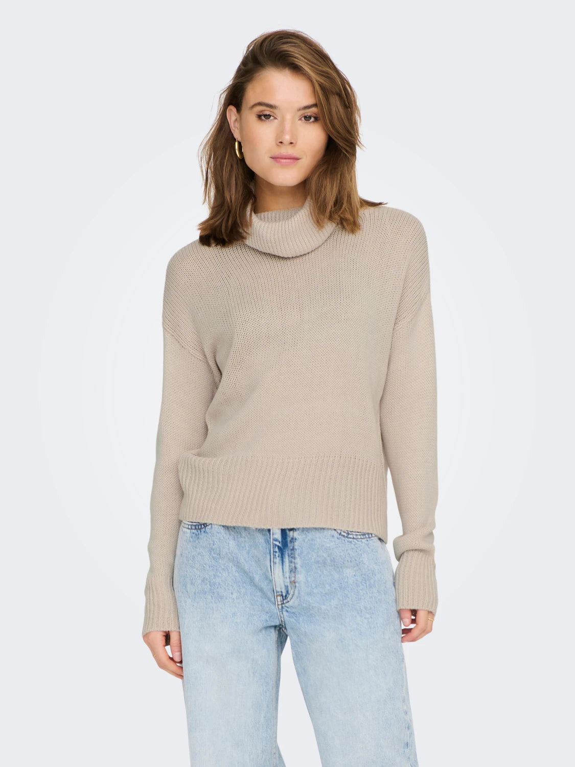 V - Neck Women's Ribbed Wool Sweaters for FallNicoya Cowl Neck Sweater