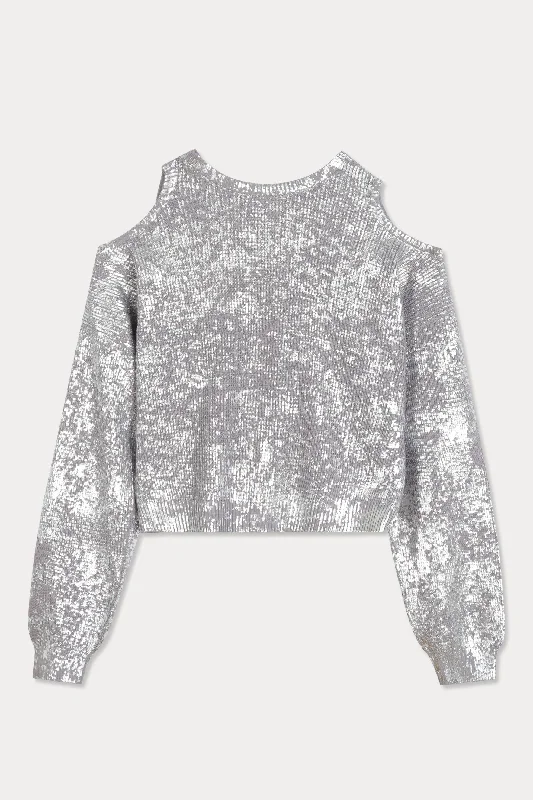 Bell - Sleeve Women's Mohair - Wool Blend SweatersOjai Silver Sweater