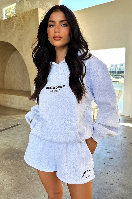 Plus Size Women's Sequined Sweaters for Special OccasionsSeries 2 Hoodie - Grey