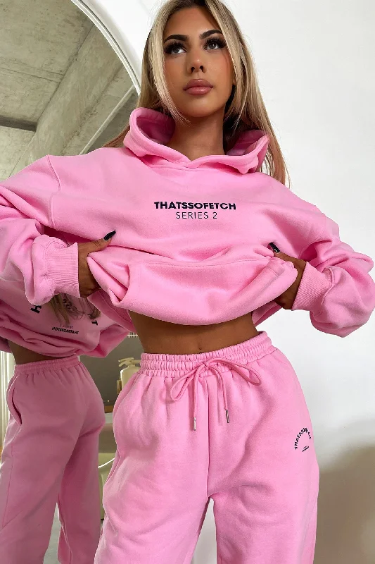 High - Low Hem Women's Cashmere - Blended SweatersSeries 2 Hoodie - Pink